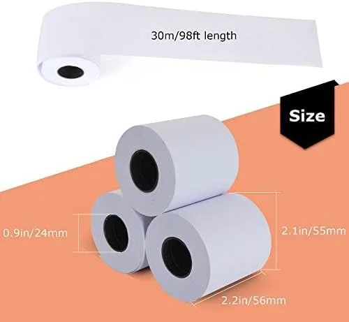 24 Pack 2 1/4 x 98 ft, Adding Machine Tape Paper Rolls, Premium One Ply Cash Register, Calculator Roll Printing Calculator(White) - Image 3