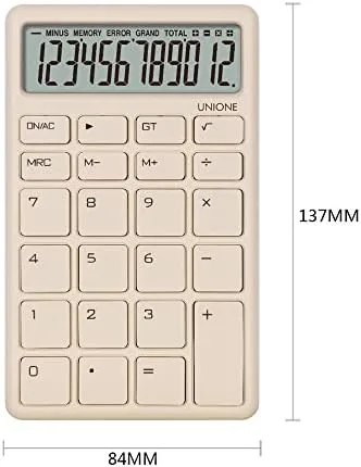 Pocket & Desktop Beige Calculator with a Bright LCD, Dual Power Handheld Desktop. Color. Business, Office, High School - Image 4