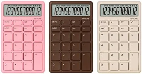 Pocket & Desktop Beige Calculator with a Bright LCD, Dual Power Handheld Desktop. Color. Business, Office, High School - Image 3