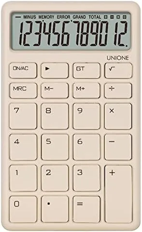 Pocket & Desktop Beige Calculator with a Bright LCD, Dual Power Handheld Desktop. Color. Business, Office, High School - Image 2